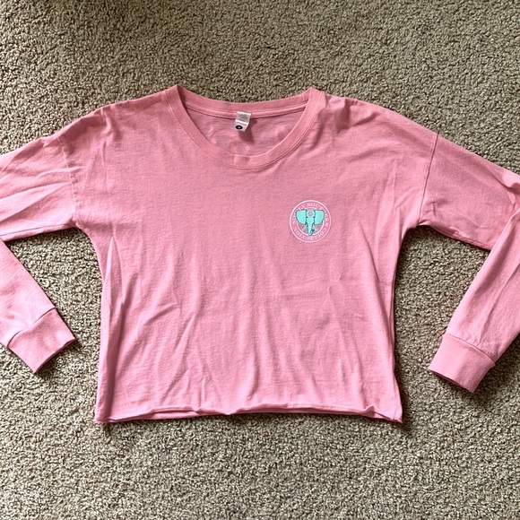 Simply Southern S Pink Cropped Ling Sleeved Tee - Picture 1 of 4